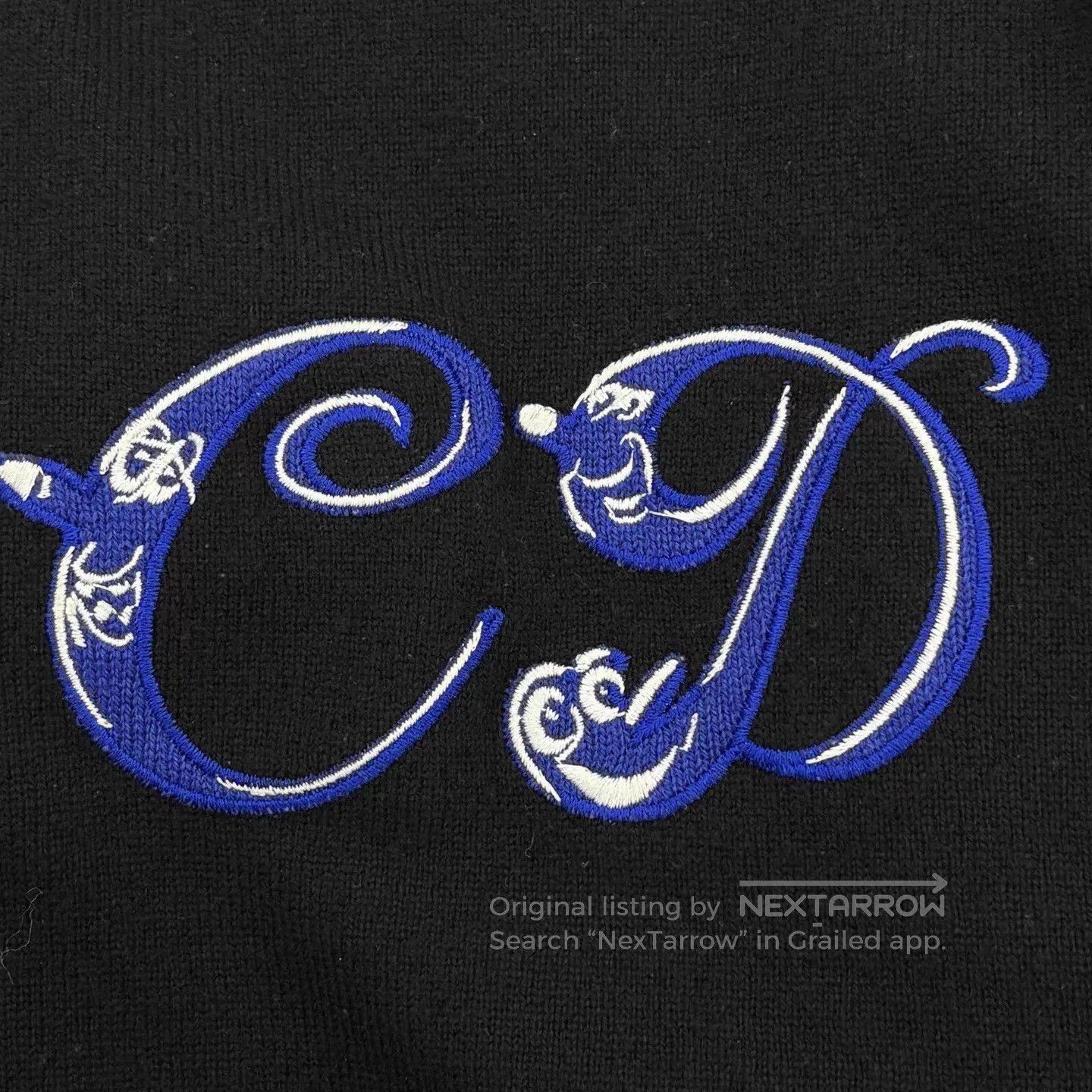 Dior Black Long Sleeve Sweater with Blue Embroidered Design. Size US S / EU 44-46 / 1 - 7 Thumbnail