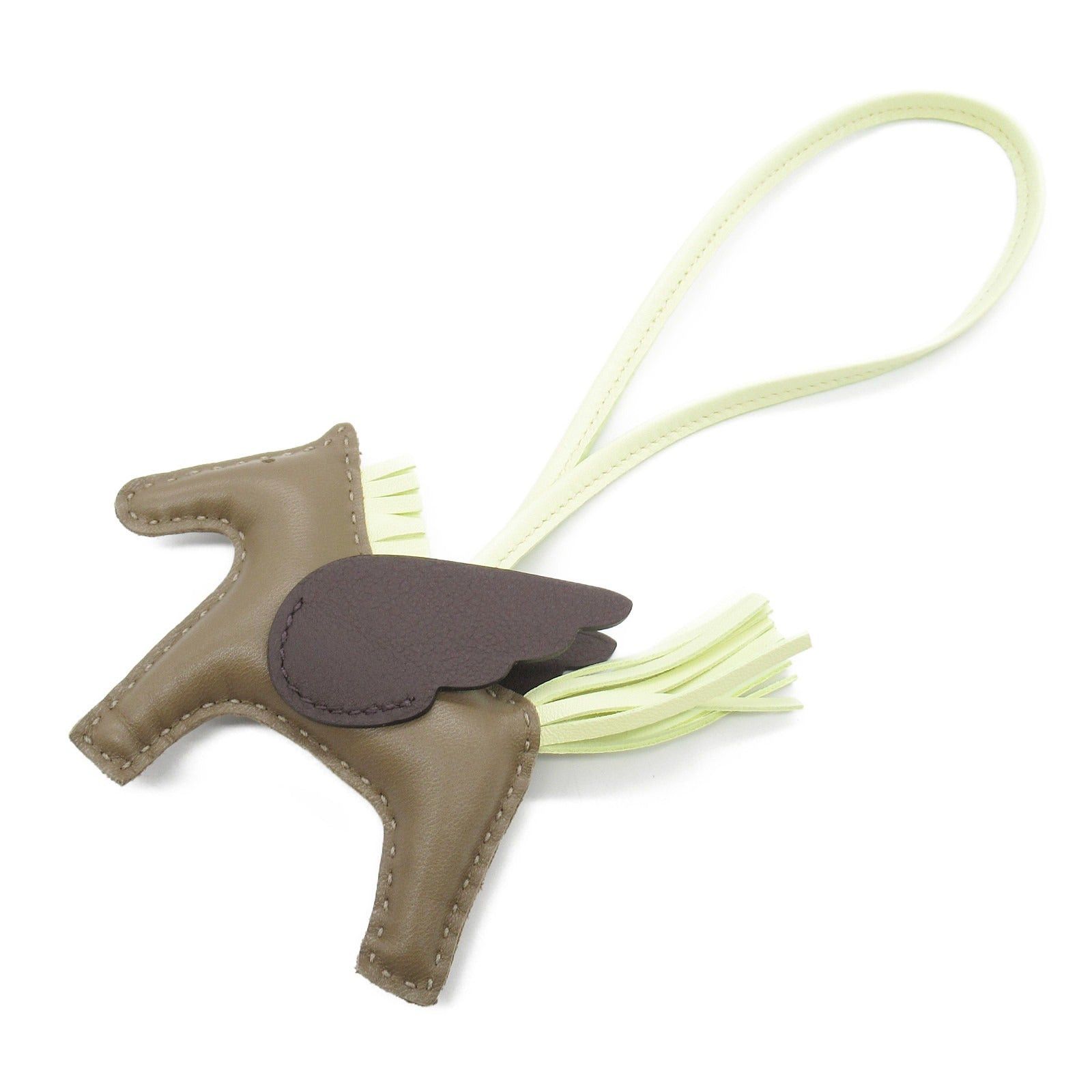 Hermes Hermes Rodeo Pegasus Pm Etoupe/Rouge Serie/Jaune Milton Charm Leather Veau Swift Aagneau Brown Yellow Rouge Serie/Joe Etoupe B Stamp Size ONE SIZE - 1 Thumbnail