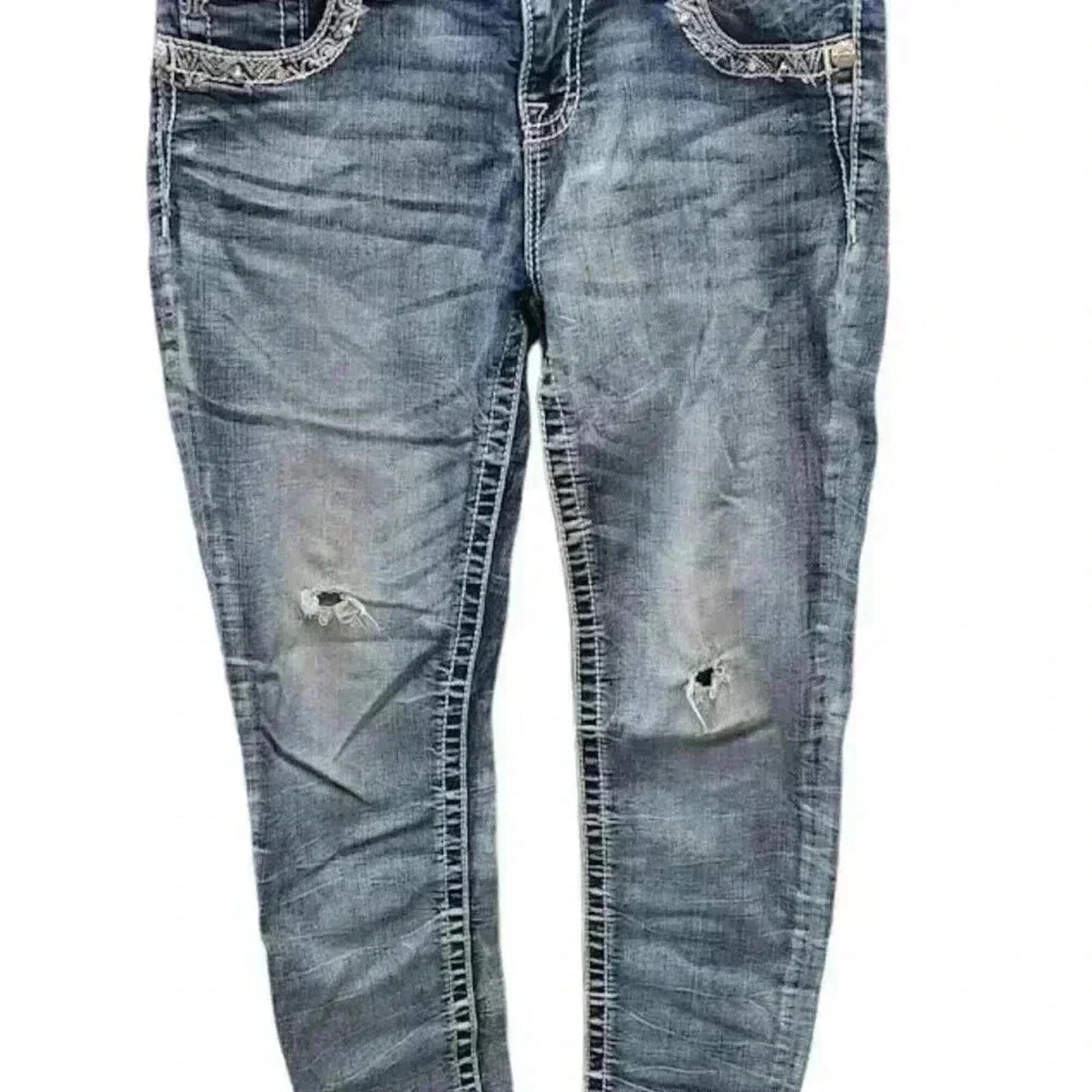 Other Miss Me Blue Cotton Blend Ankle Jeans Women's Size 27x35 Size 27" / US 4 / IT 40 - 5 Thumbnail