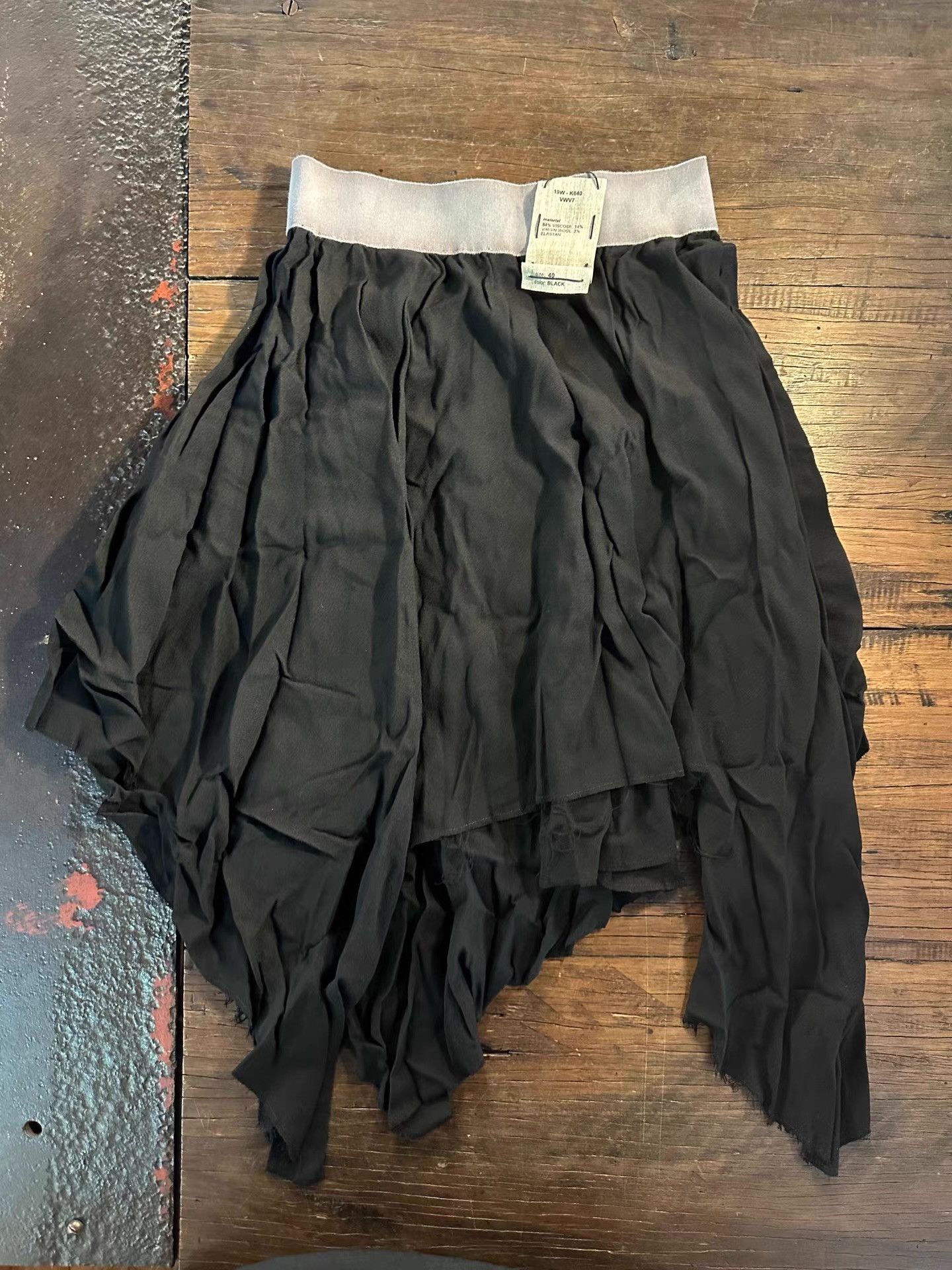 Ma+ m.a+ 19FW black skirt with triangular elasticated Ｑ25 Size 36" / US 14 / IT 50 - 1 Thumbnail