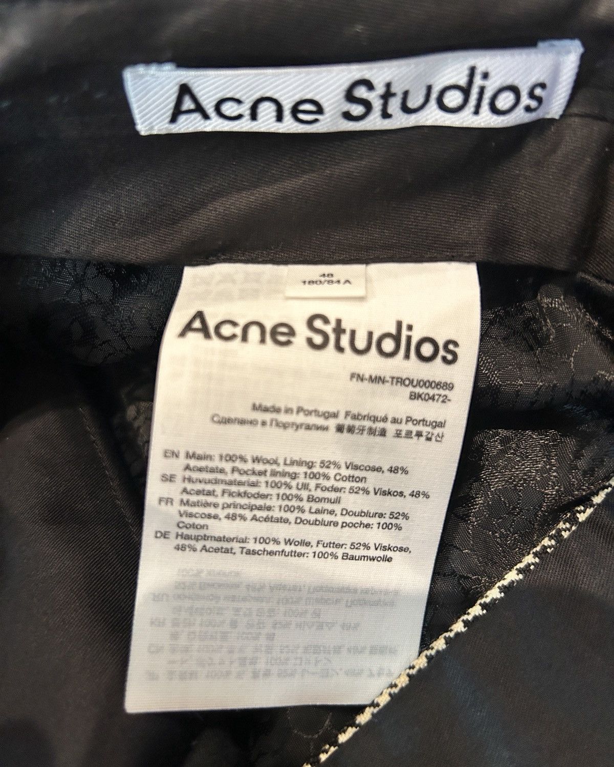 Acne Studios Acne Studios Pleated Flared Houndstooth Trousers Size 48R - 3 Thumbnail