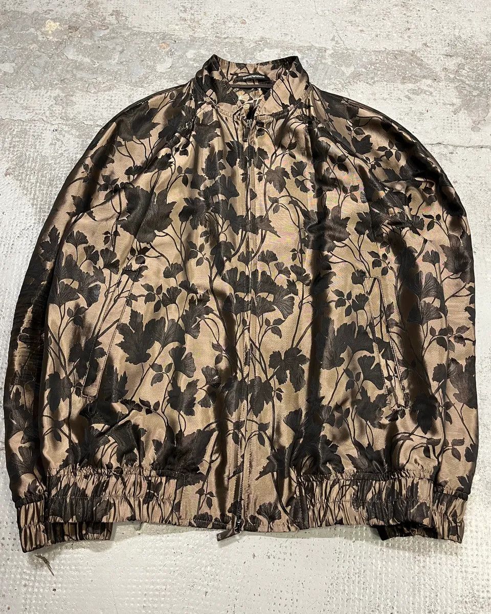 Emporio Armani AW2023 Emporio Armani Floral Print Black & Beige Bomber Jacket Size US M / EU 48-50 / 2 - 4 Thumbnail