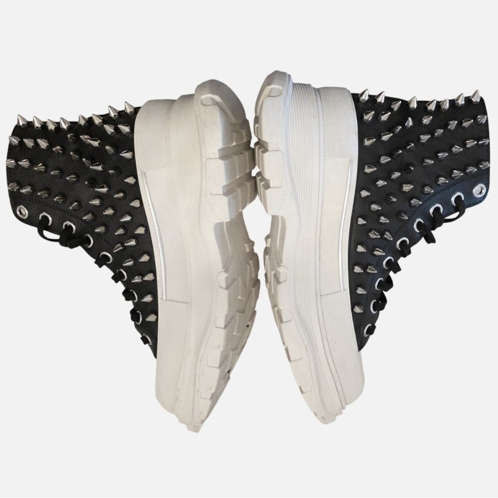 Alexander McQueen Alexander McQueen Tread Slick Spike Black Leather High-Tops Size US 9.5 / IT 39.5 - 3 Thumbnail