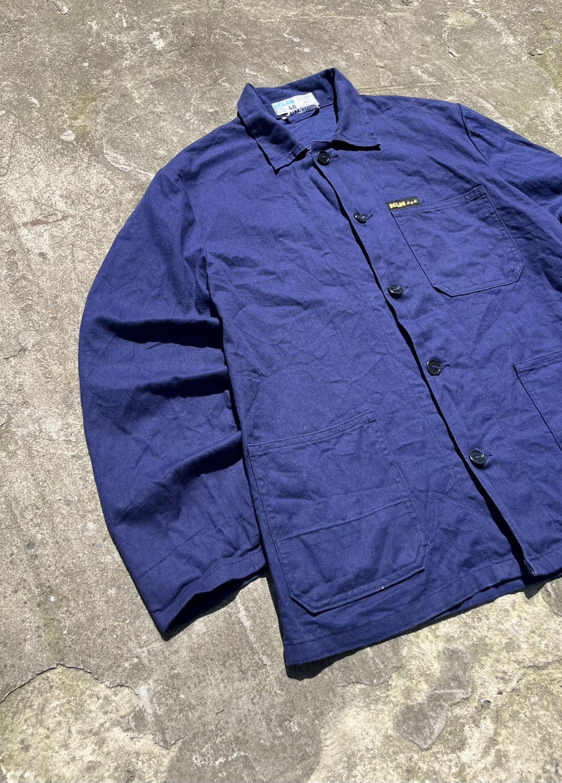 Vetra Vintage Blue French Work Jacket Chore Coat Sanforized Size US S / EU 44-46 / 1 - 2 Thumbnail
