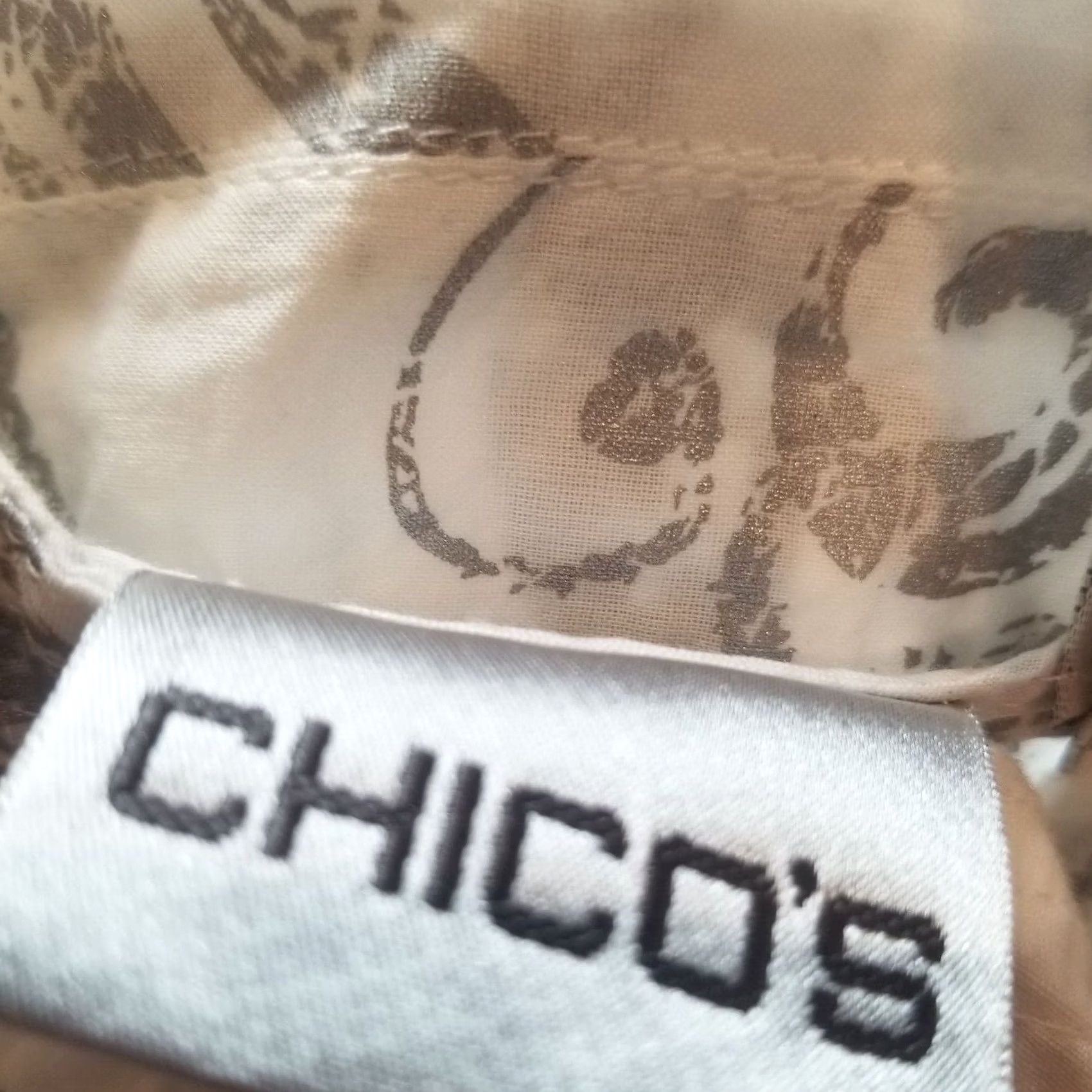 Vintage Chico's Womens Mock Neck Zip Front Paisley Bomber Jacket Sz 1 White Gray Cotton Size XS / US 0-2 / IT 36-38 - 3 Thumbnail