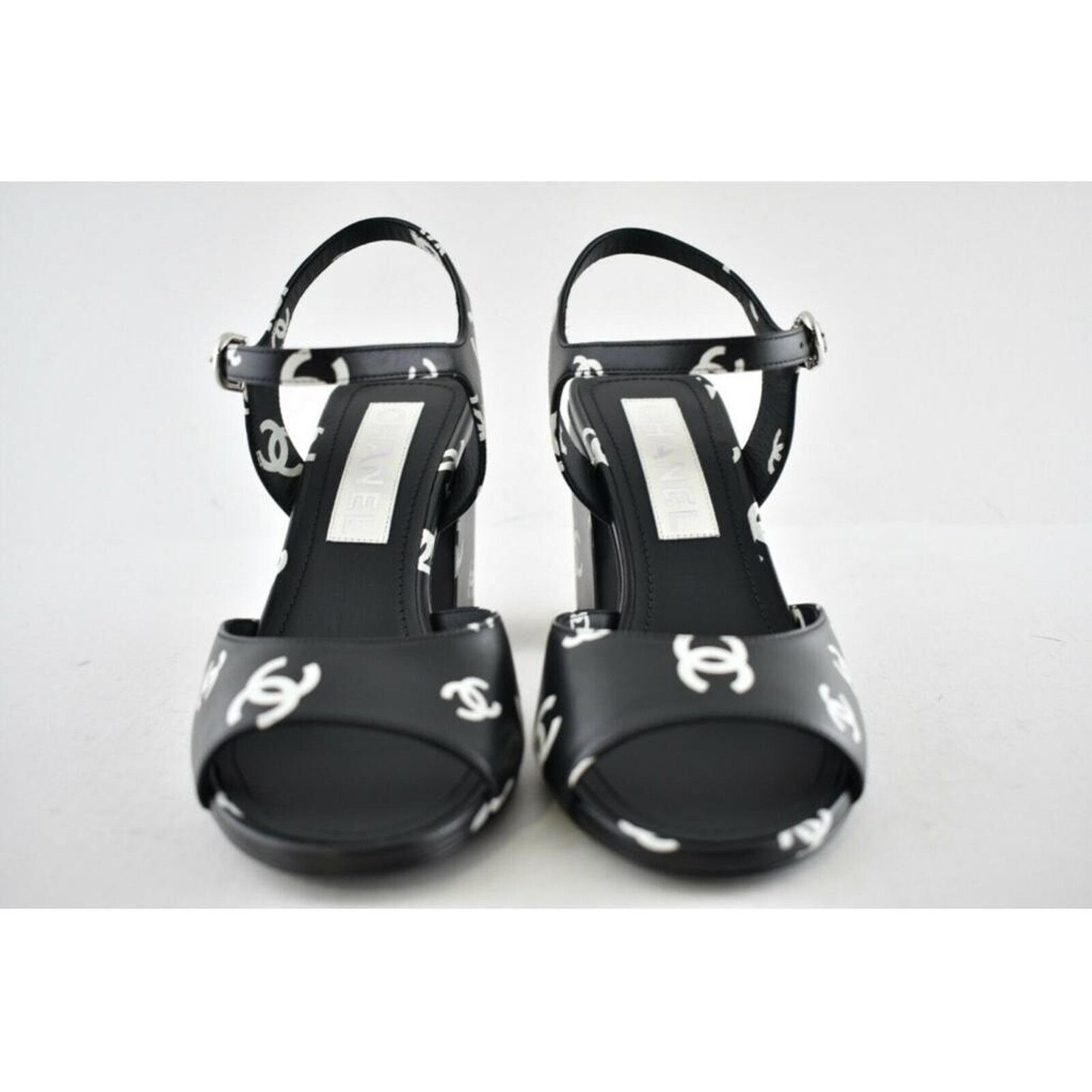 Chanel Chanel 22S Black White Printed Lambskin CC Logo Strap Block Size US 12 / IT 42 - 4 Thumbnail