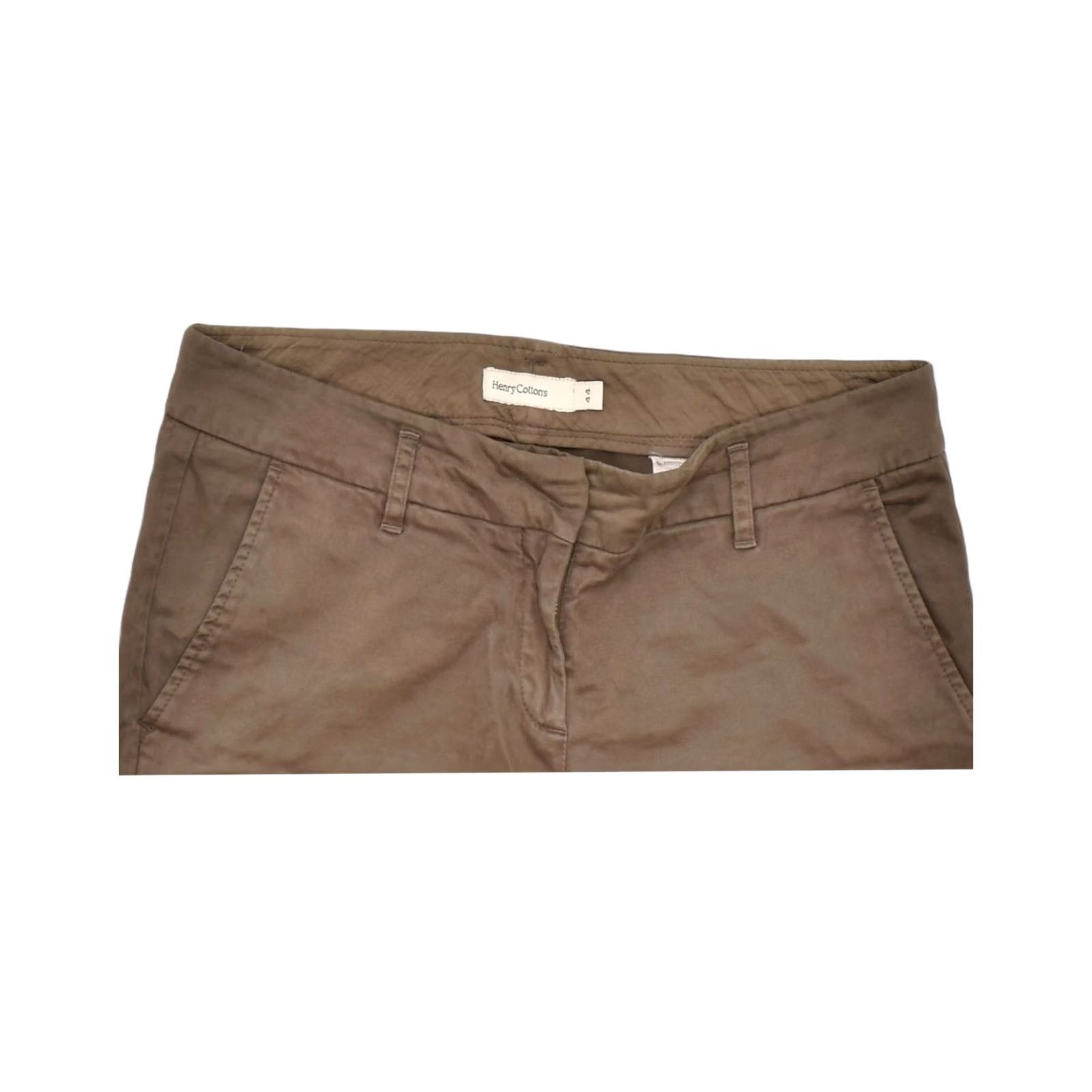 Vintage HENRY COTTONS Womens Tapered Casual Trousers Medium Brown W32 L25 Size 32" / US 10 / IT 46 - 3 Thumbnail