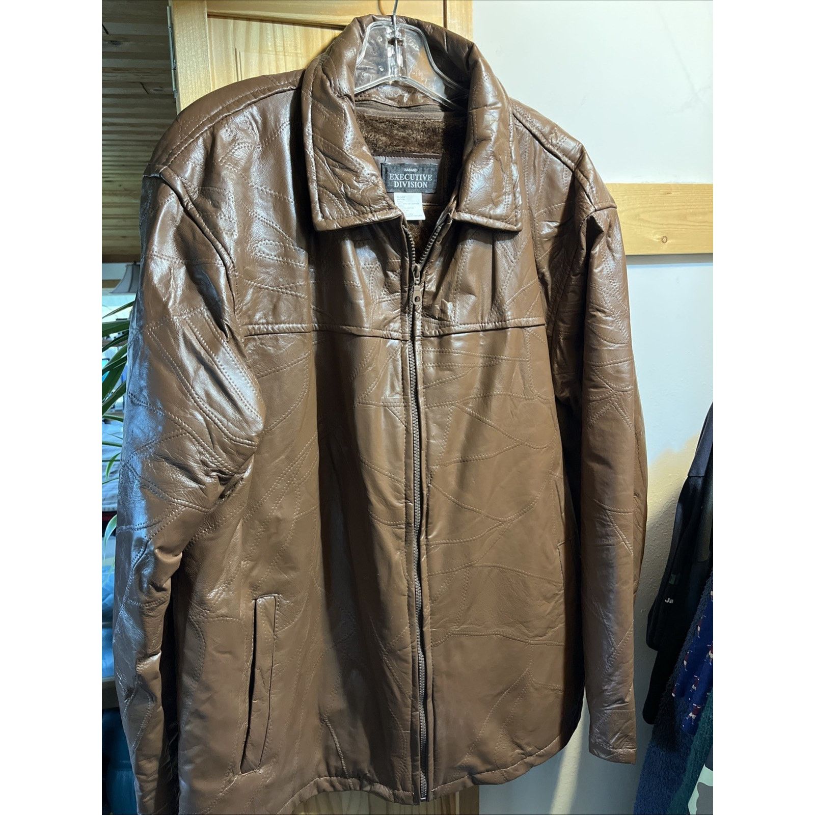 Haband Haband Executive Division XL Brown Leather Jacket Patchwork Size US XL / EU 56 / 4 - 2 Thumbnail
