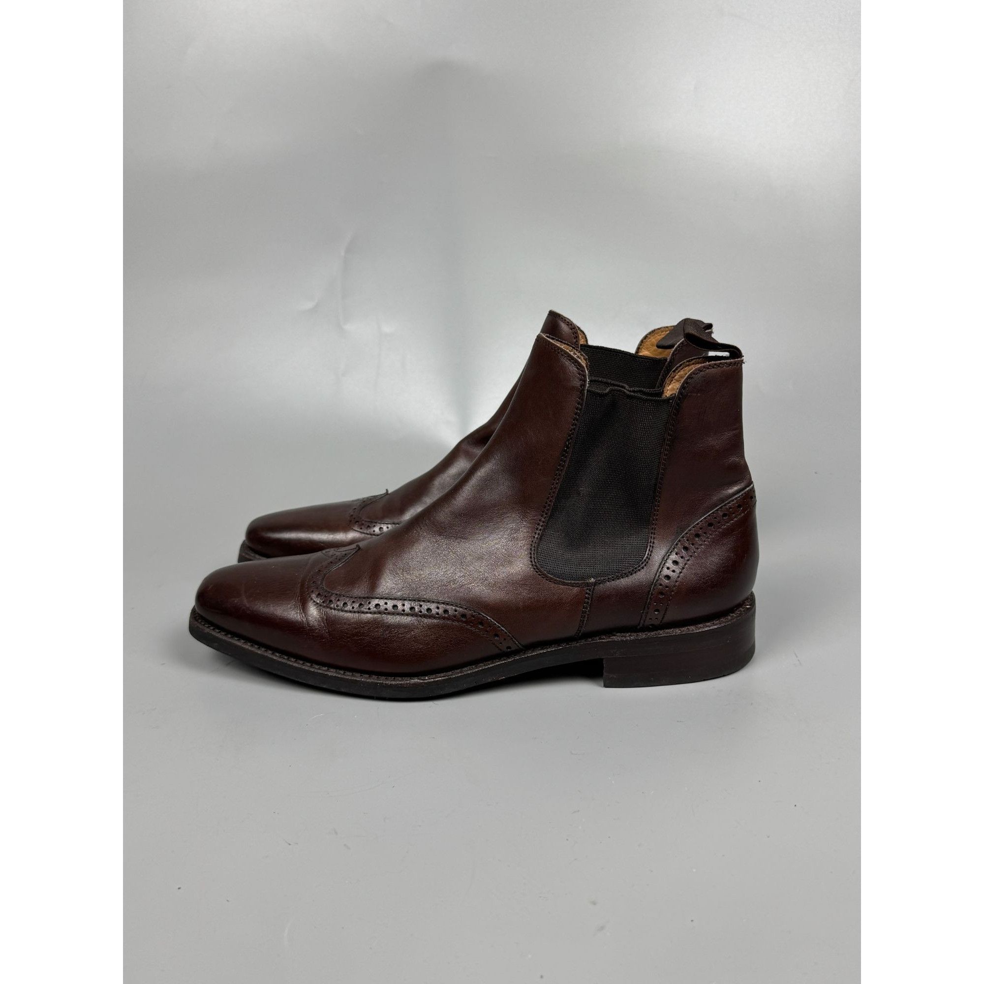 Berwick 1707 Berwick-1707 Brown Leather Square Toe Chelsea Boots (Y1173) Size US 9 / EU 42 - 5 Thumbnail