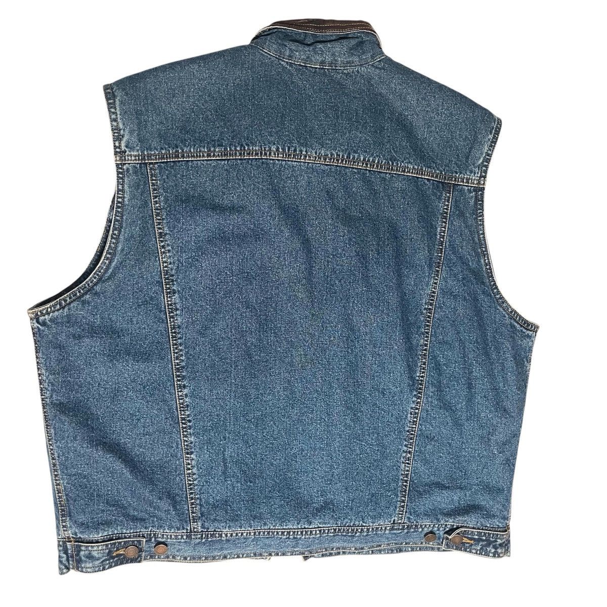 Gap GAP Denim Sherpa Trucker Vest Leather Trim Size XL Size US XL / EU 56 / 4 - 2 Thumbnail