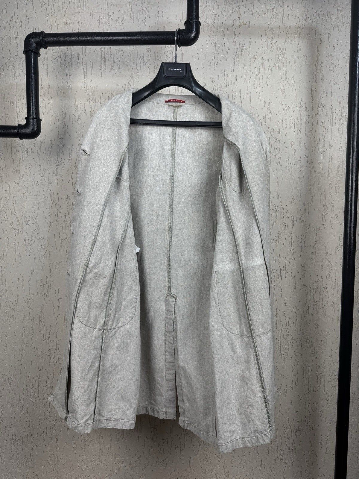 Prada Vintage Prada Sport Woman Luxury Beige Cotton Linen Coat Size M / US 6-8 / IT 42-44 - 5 Thumbnail
