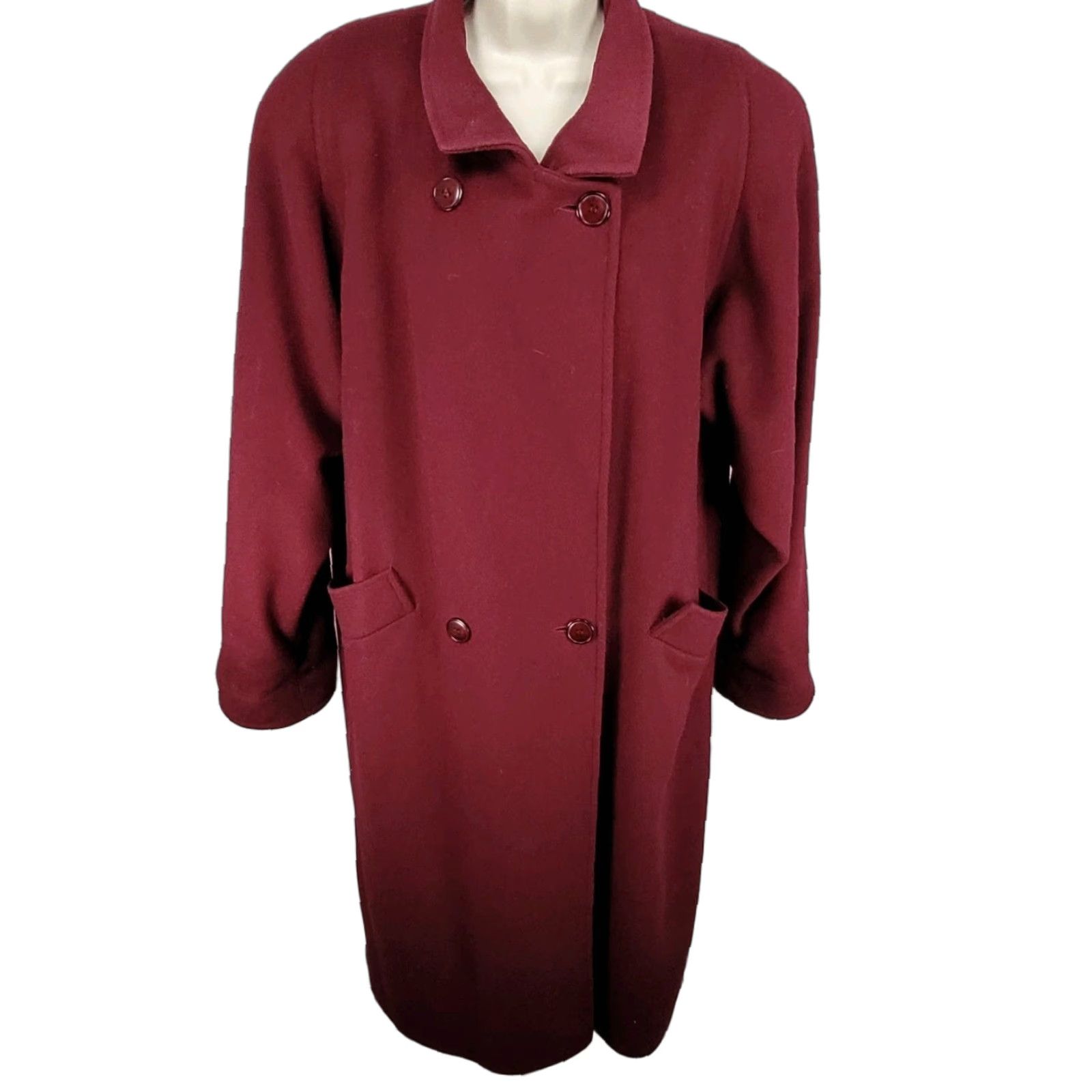 Doublet VINTAGE Larry Levine Pea Coat Jacket Women 12 Red Long Button ...