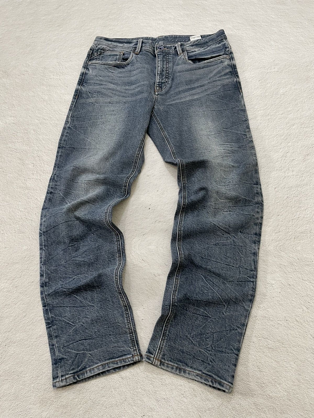 Japanese Brand 2000s GGIO Archival Denim Heavy Faded Y2K Straight fit Size US 31 - 1 Thumbnail