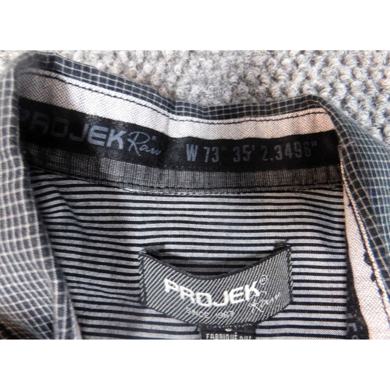 Vintage Projek Raw Mens Button-Up Shirt Small Gray Plaid Casual Regular Long Sleeve Knit Cotton Button-Down Collared Neckline Mens Size US S / EU 44-46 / 1 - 5 Thumbnail