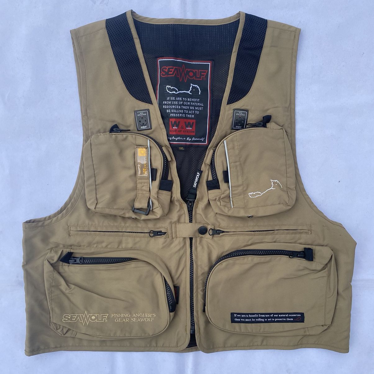 Hunter × Japanese Brand × Vintage SeaWolf Hunters Fishing Angler’s Gear Multi Pocket Vest Size US XXL / EU 58 / 5 - 3 Thumbnail