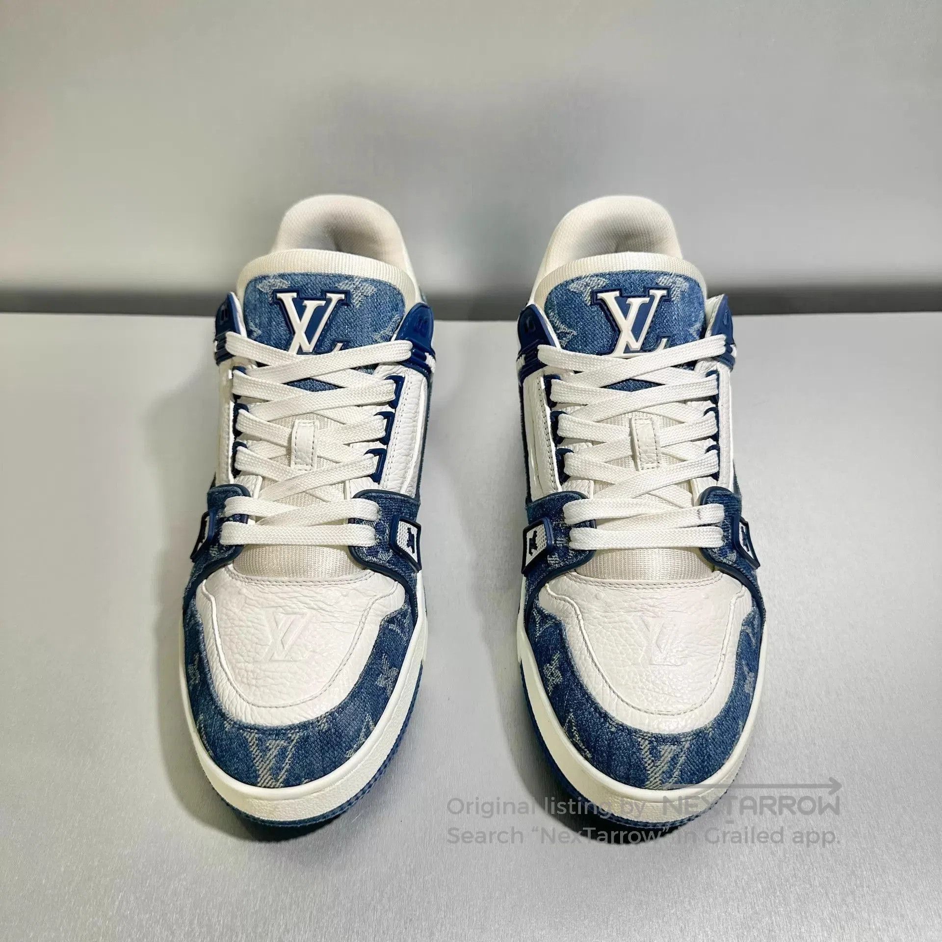 Louis Vuitton Blue Low-Top Sneakers with Denim Accents. Size US 8 / EU 41 - 2 Thumbnail