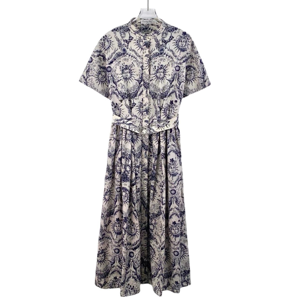Dior Dior Printed Cotton Silk Belted Midi Dress 40 Size M / US 6-8 / IT 42-44 - 1 Thumbnail