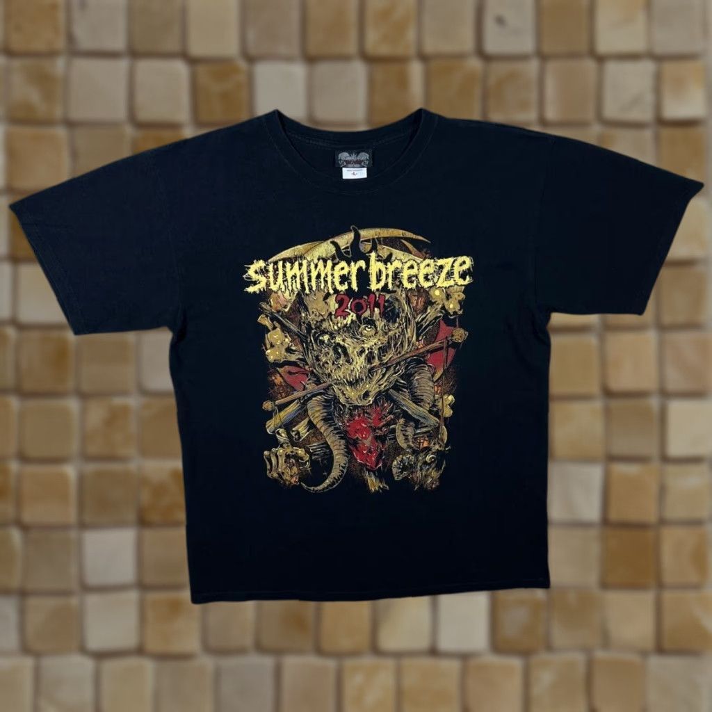 Vintage Summer Breeze Festival 2011 Hard Rock Heavy Metal Band Lineup Black T-Shirt L Mens Short Sleeve Cotton Shirt Size US L / EU 52-54 / 3 - 1 Thumbnail