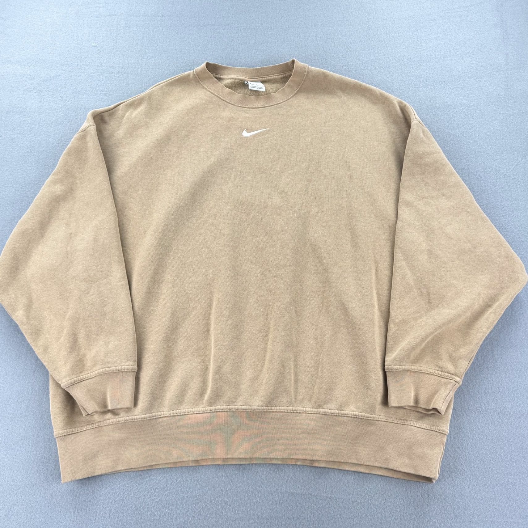 Nike Nike Sweatshirt Mens Medium Crewneck Pullover Swoosh Brown Tan Cotton Polyester Fleece Casual Athletic Size US M / EU 48-50 / 2 - 2 Thumbnail