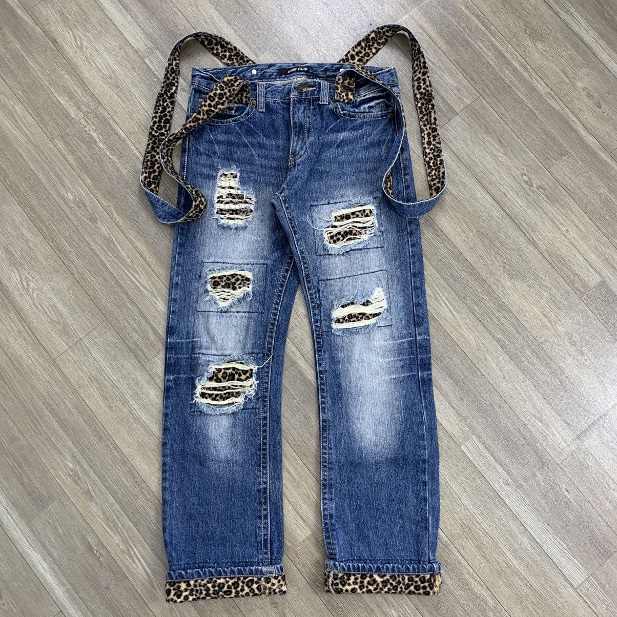 If Six Was Nine × Japanese Brand × Le Grande Bleu (L.G.B.) Ifsixwasnine Style💥Chip Clip Leopard Distressed Faded Jeans Size US 29 - 1 Thumbnail