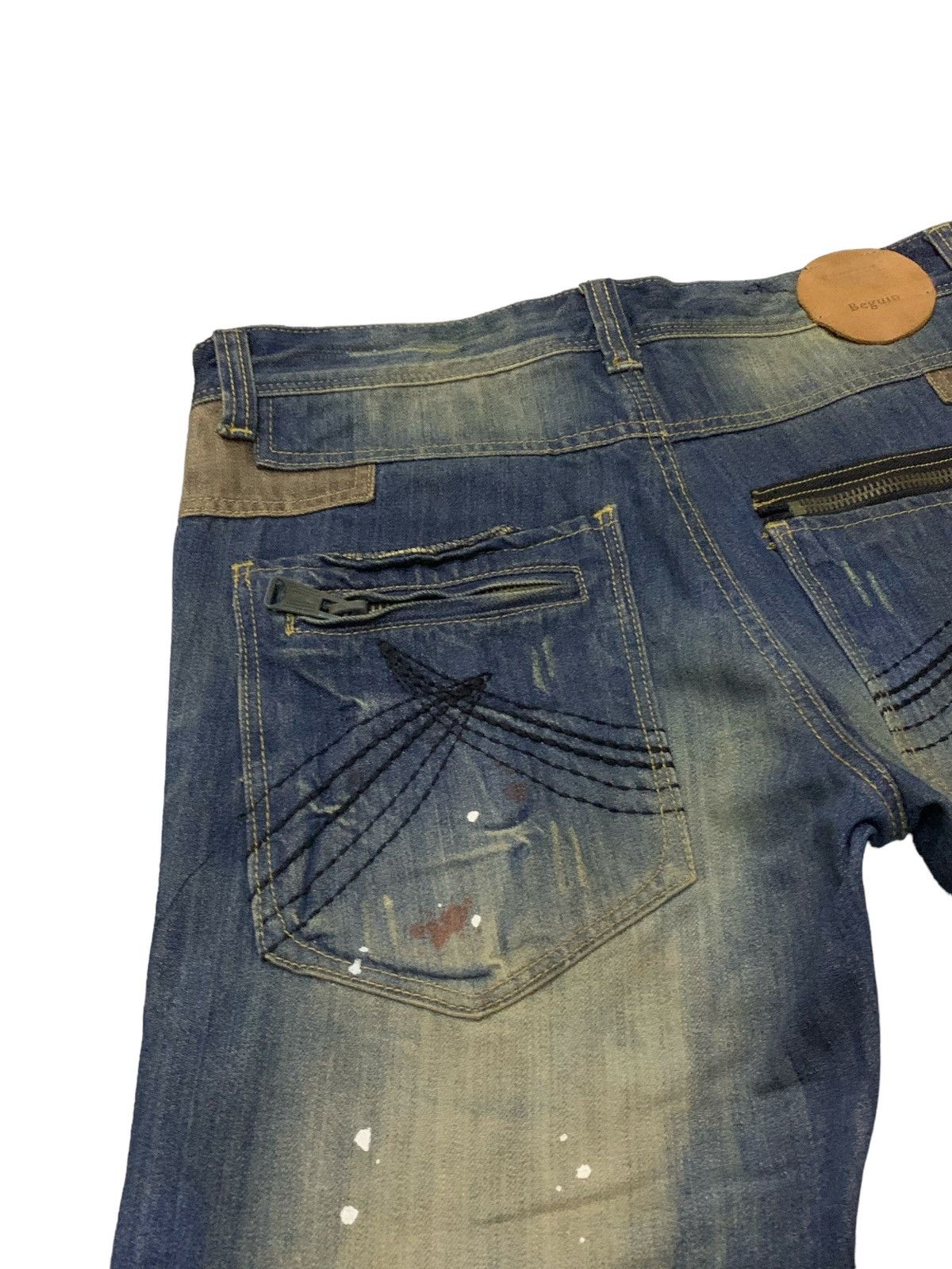 Hysteric Glamour Beguin Kyoto Japan Muddy Boro Distressed Flared Jeans Size US 32 / EU 48 - 14 Thumbnail