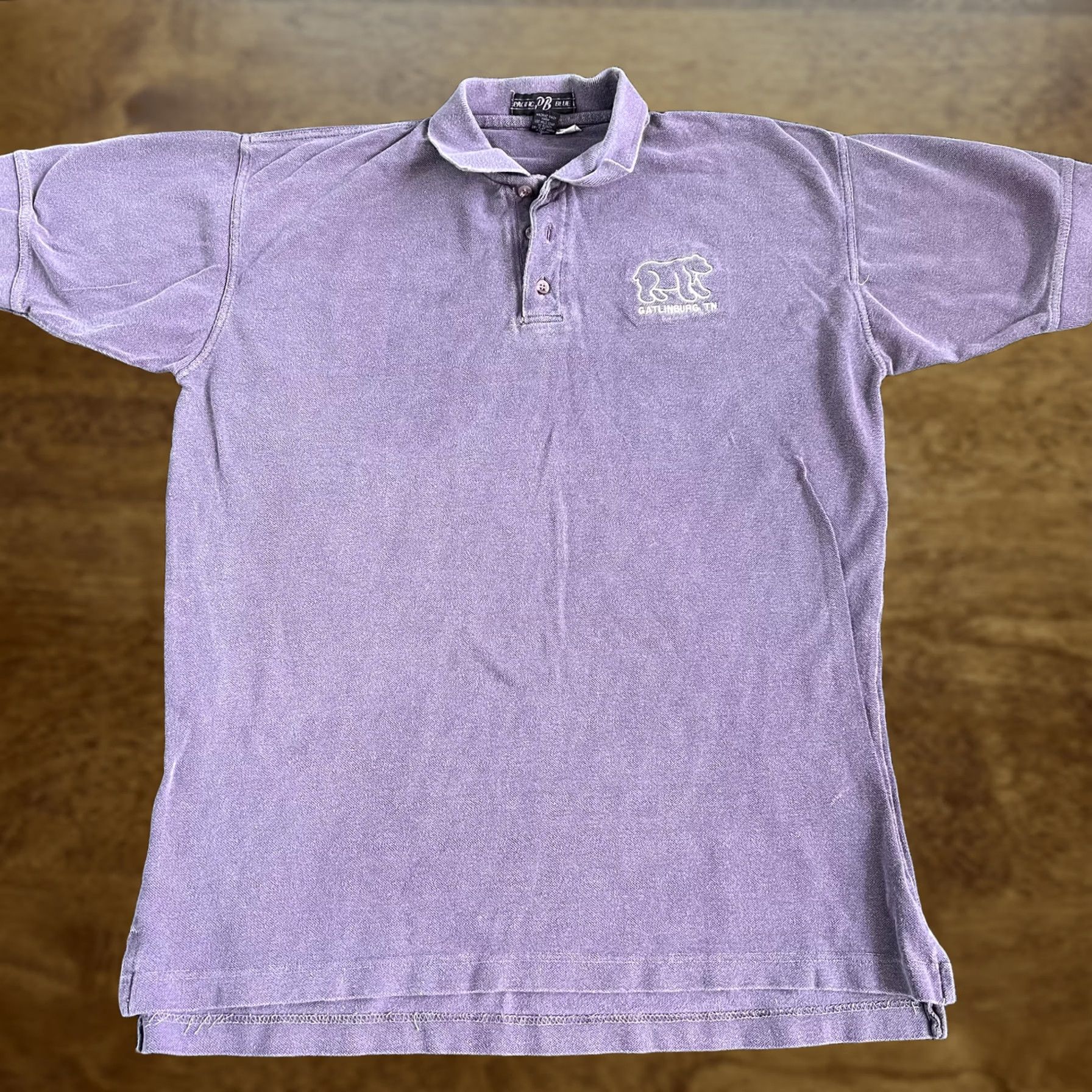 Vintage VINTAGE Gatlinburg TN Polo Shirt Mens L Purple Bear 100% Cotton Collared Size US L / EU 52-54 / 3 - 1 Thumbnail
