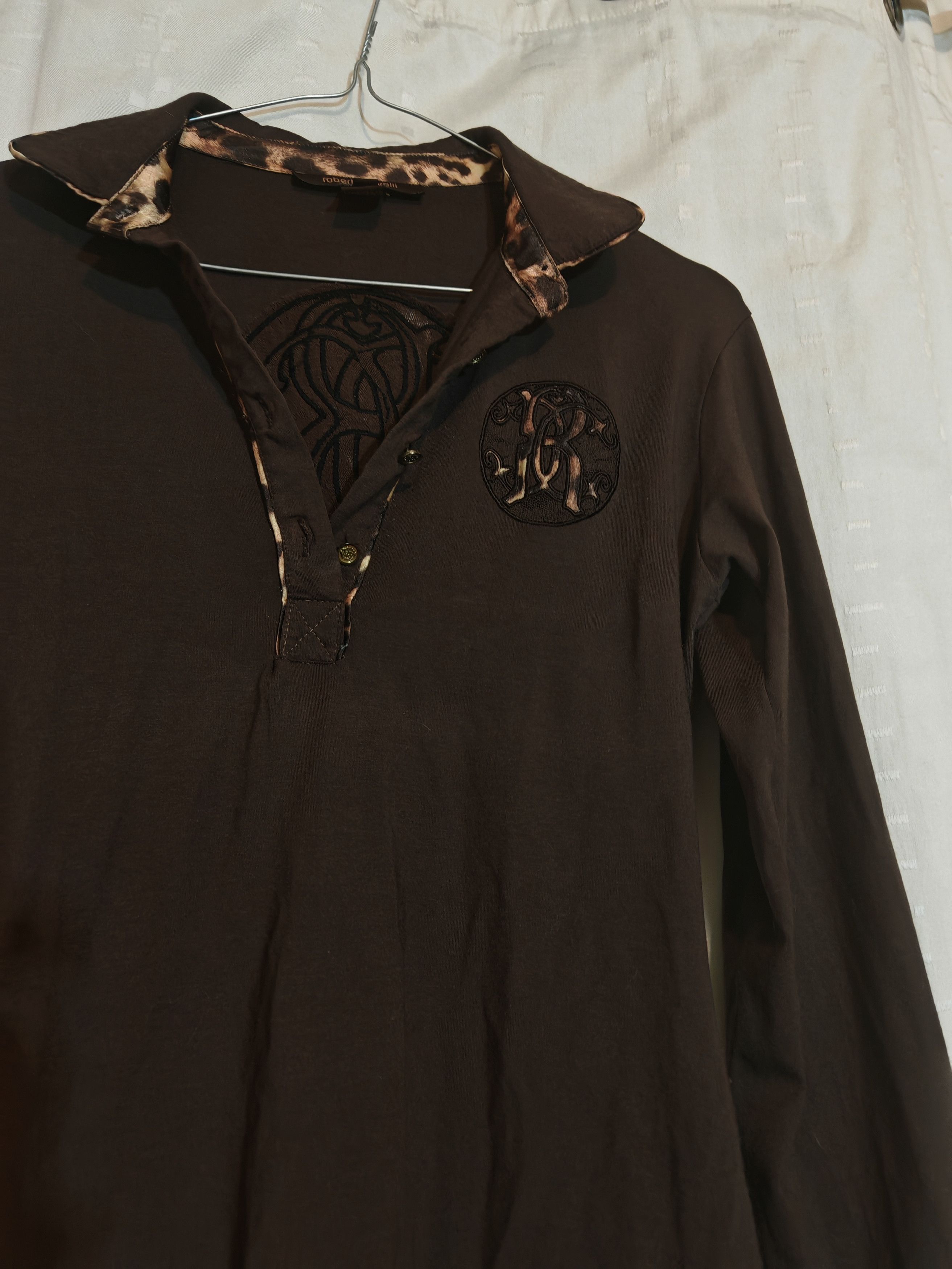 Roberto Cavalli Vintage Roberto Cavalli Brown Polo Shirt Animal Print sz XL Size XL / US 12-14 / IT 48-50 - 2 Thumbnail
