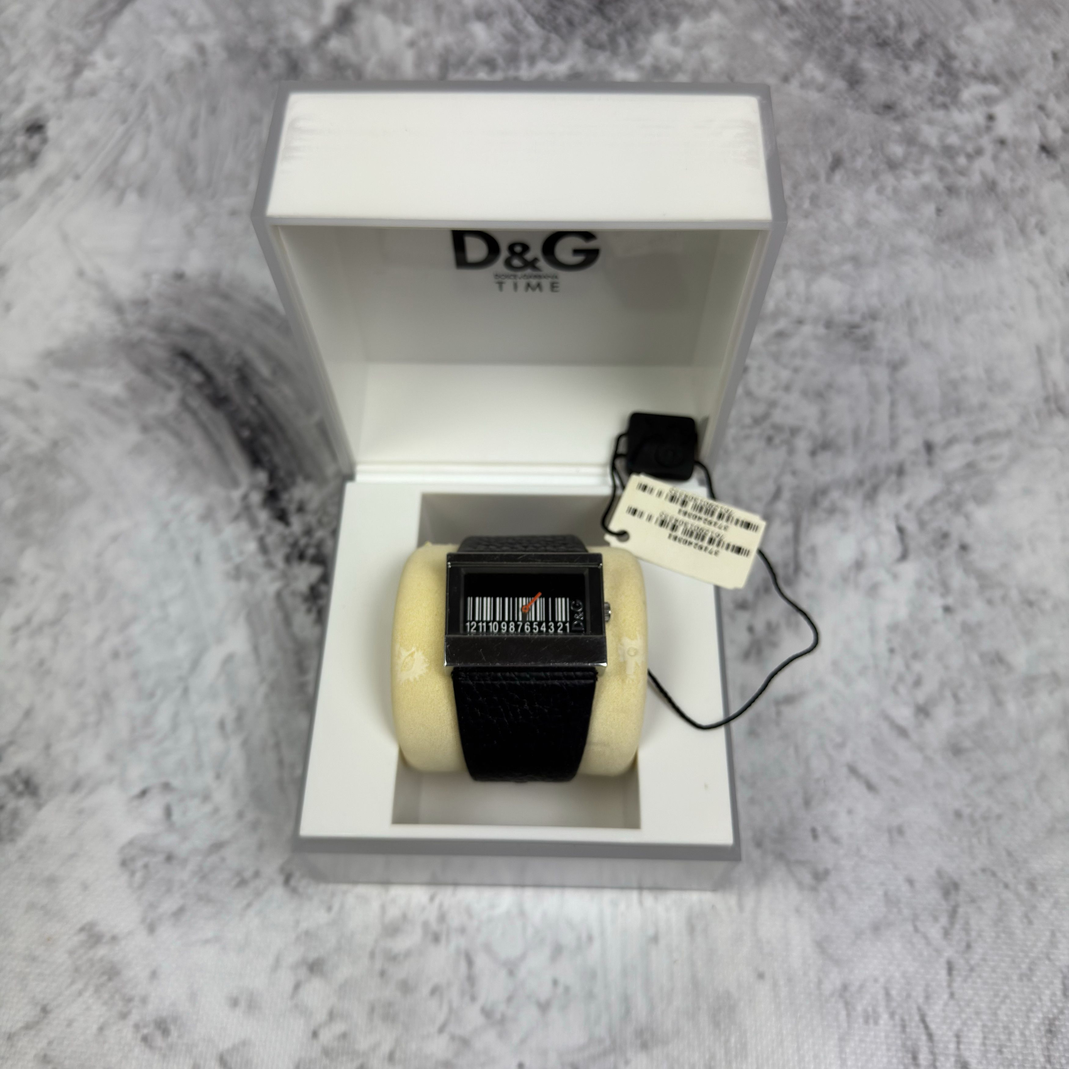 Dolce & Gabbana D&G Black Leather Water Resistance Barcode Wrist Watch Size ONE SIZE - 1 Thumbnail