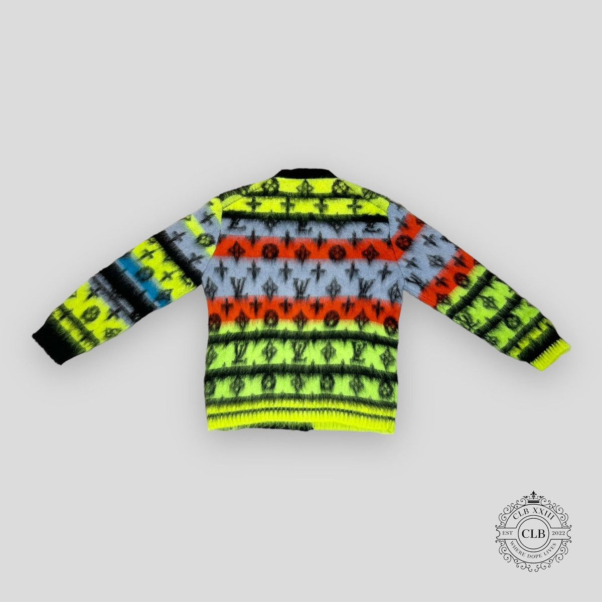 sm ルイヴィトン Monogram Mohair Cardigan L Louis Vuitton Monogram Mohair Cardigan Multicolor Men's