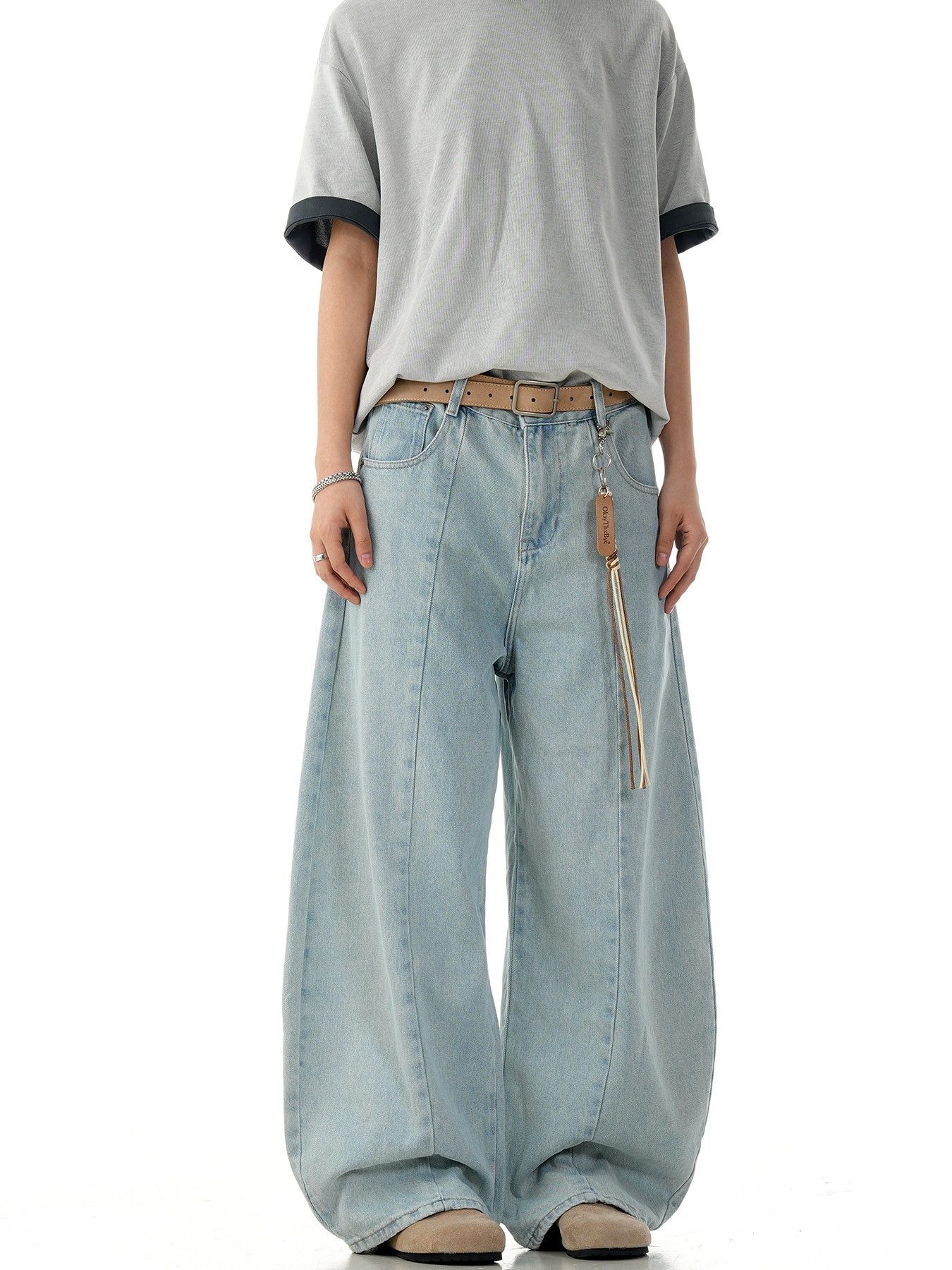 Vintage Men's Loose Straight Wide-Leg Scythe-Cut Jeans Size US 32 / EU 48 - 1 Thumbnail