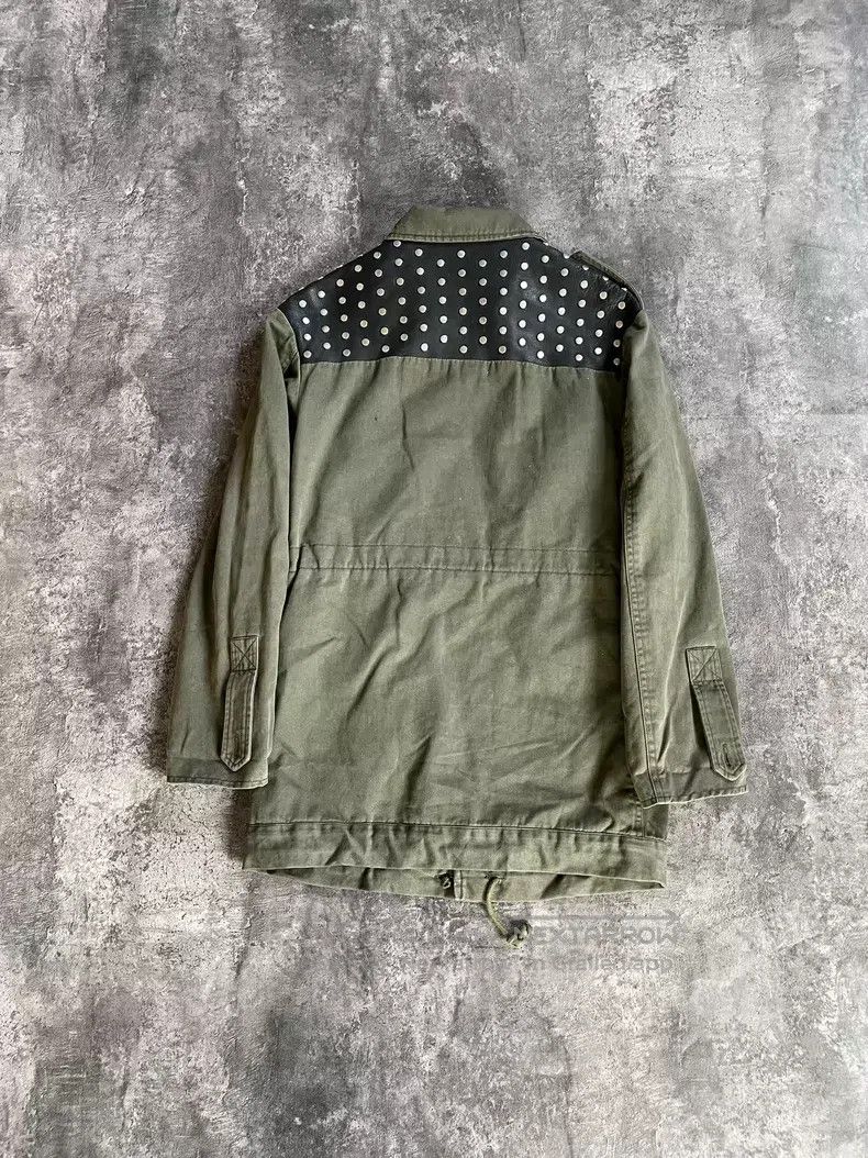 Saint Laurent Paris Saint Laurent Paris Olive Green Washed Studs Patched Leath Size XXS / US 00 / IT 34 - 2 Thumbnail