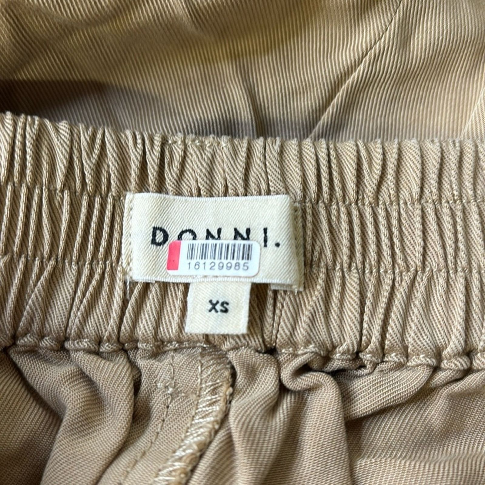 DONNI. RTR Sz Xs 0-2 donni Sand Tan Twill Pleated Wide Leg Pants Size 25" / US 0 / IT 36 - 5 Thumbnail