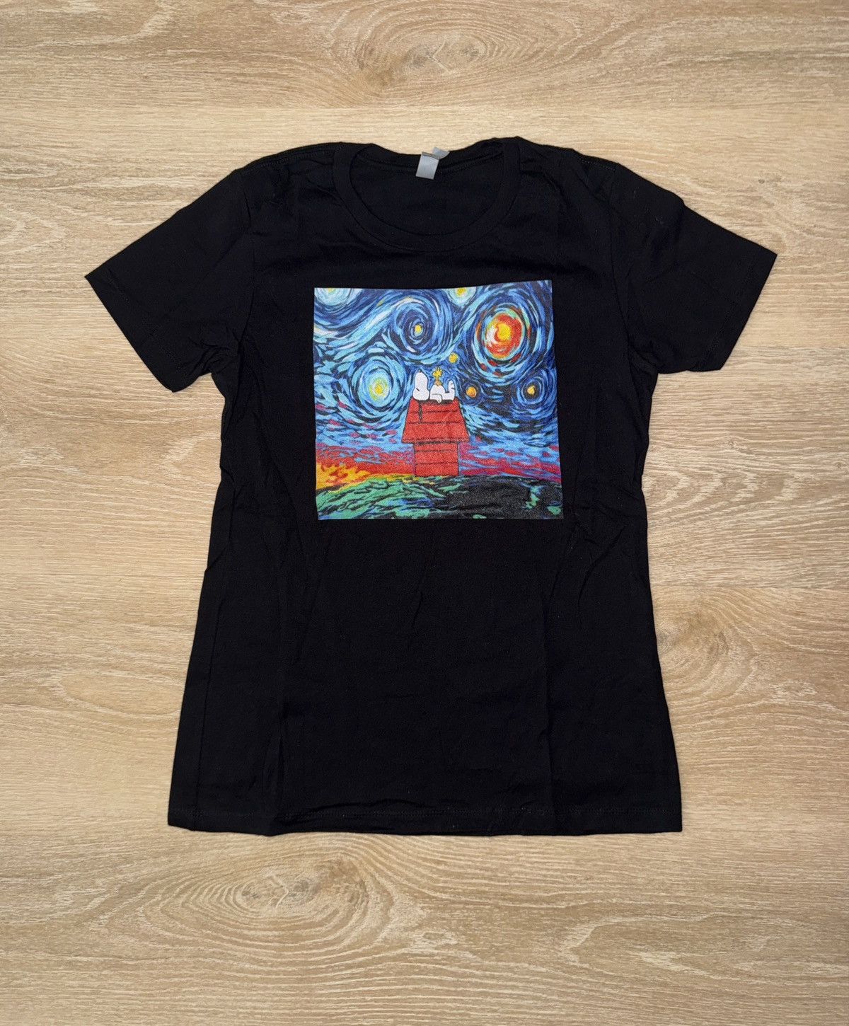 Gildan Snoopy Charlie Brown Starry Night Van Gogh T-Shirt Size M / US 6-8 / IT 42-44 - 1 Thumbnail