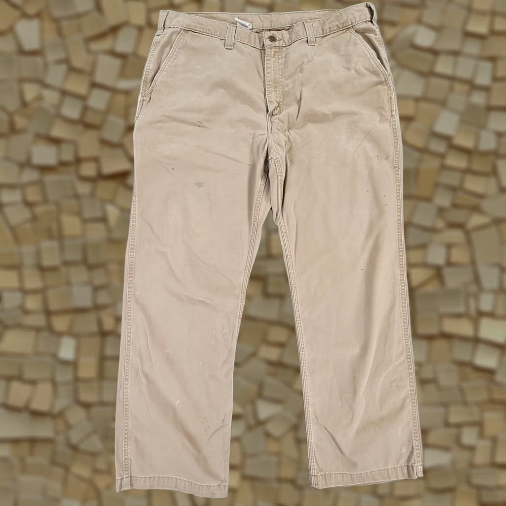 Carhartt Carhartt Mens Trousers Beige W38 L34 Relaxed Fit Twill Workwear Pants B290 KHI Size US 38 / EU 54 - 1 Thumbnail