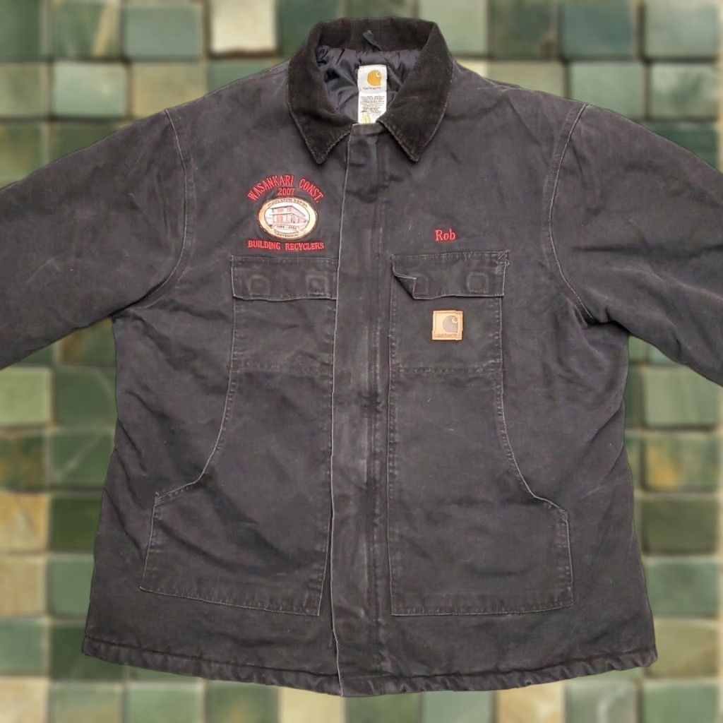 Carhartt VTG Carhartt Jacket Men 2XL Black Arctic Quilt Lined Work Coat Chore Barn Canvas Cotton ZIP Pockets Outdoor 90s Mens Size US XXL / EU 58 / 5 - 1 Thumbnail