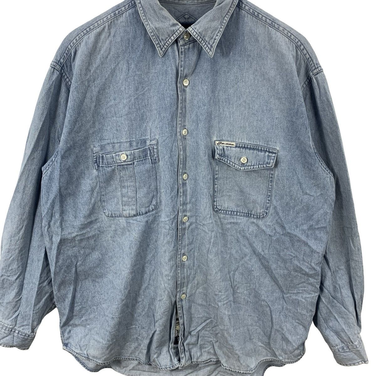 Mr. Junko Vintage Mr.JUNKO Light Wash Denim Work Shirt Button Up Size US L / EU 52-54 / 3 - 6 Thumbnail