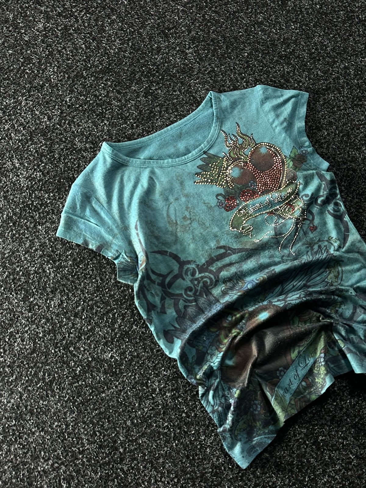 Designer × Ed Hardy Vintage Ed Hardy STYLE tiger big True Love Logo Women Tee Size L / US 10 / IT 46 - 2 Thumbnail