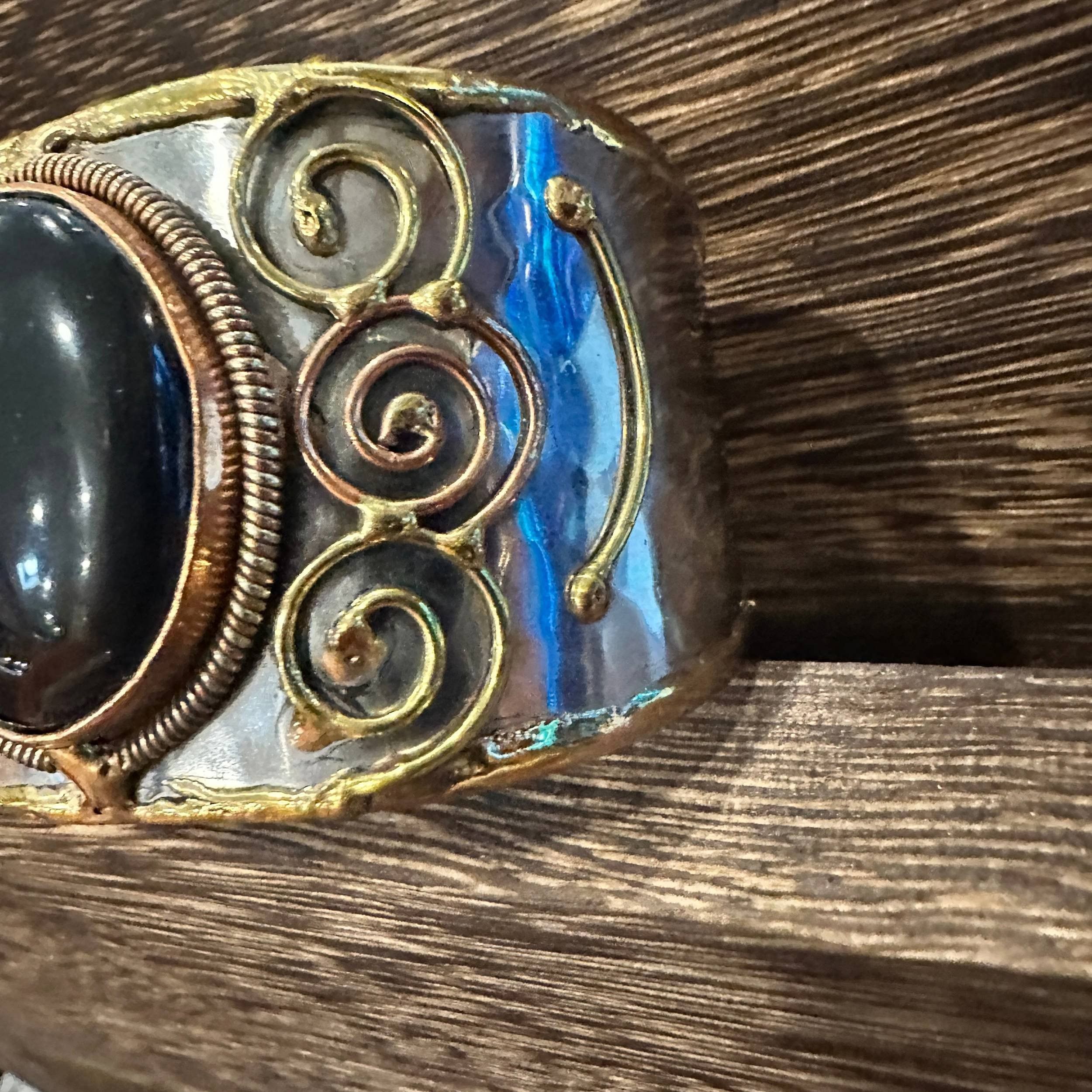 Other Artisan-Made Adjustable Black Onyx and Mixed Metals Cuff Bra Size ONE SIZE - 8 Thumbnail