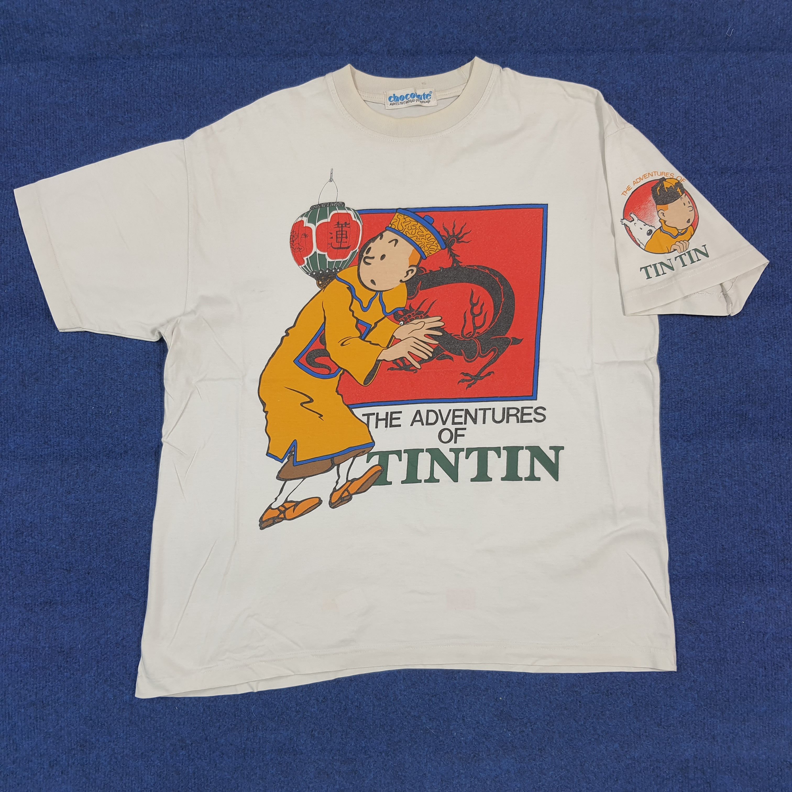 Vintage Vintage Adventure of Tintin American Graphic Tshirt C299N10 Size US L / EU 52-54 / 3 - 1 Thumbnail