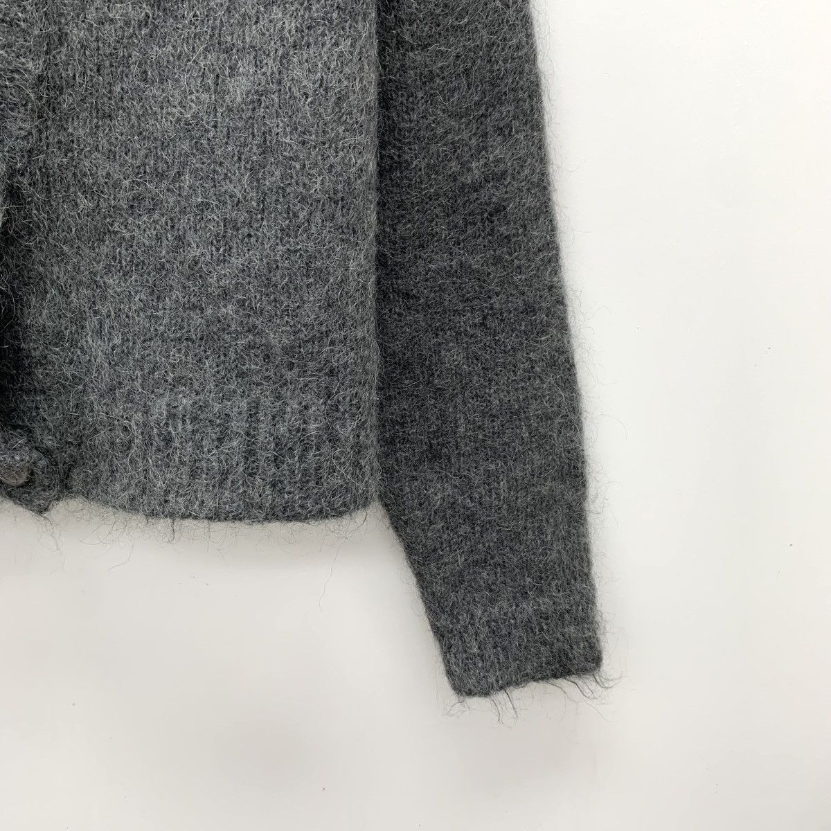 Miu Miu MiuMiu Dark Grey Mohair Crew Neck Knit Cardigan Coat K26WX Size S / US 4 / IT 40 - 4 Thumbnail
