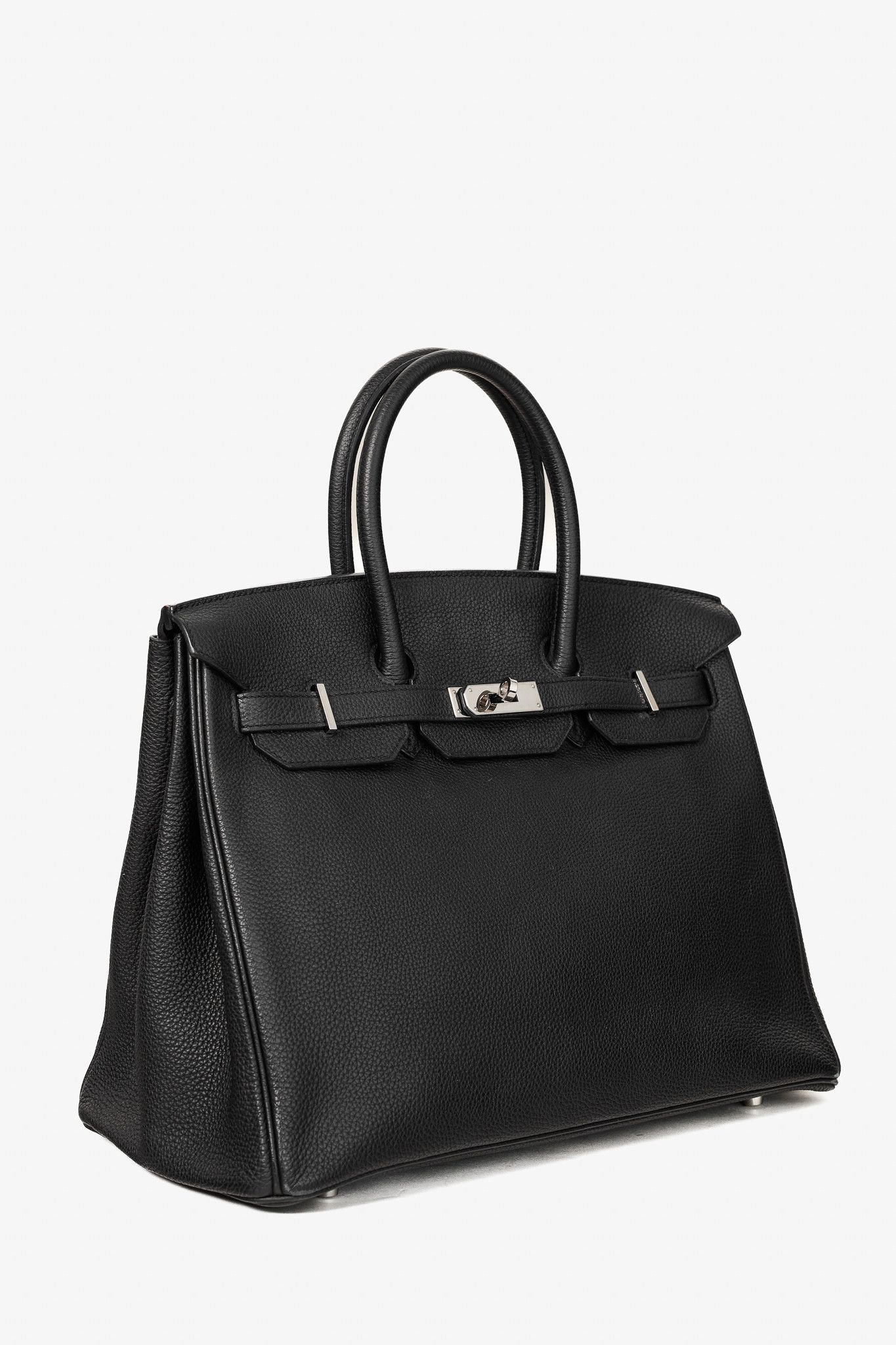 Hermes Hermes Birkin 35 Black Taurillon Clemence Leather Tote Size ONE SIZE - 2 Thumbnail