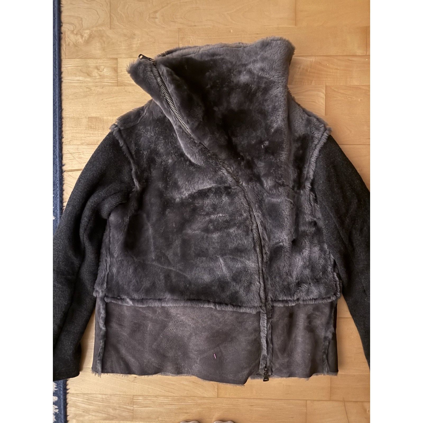 Transit Transit Teddy Coat Lambskin Shearling Wool Funnel Zipper 2 Size XS / US 0-2 / IT 36-38 - 4 Thumbnail