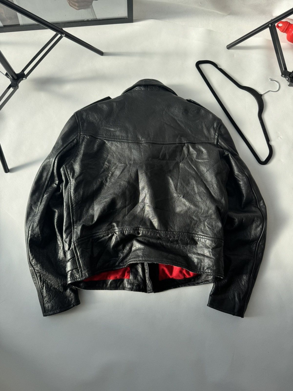 Vintage Vintage Leather Jacket Black Large Zip Up Motorcycle Biker Size US L / EU 52-54 / 3 - 7 Thumbnail