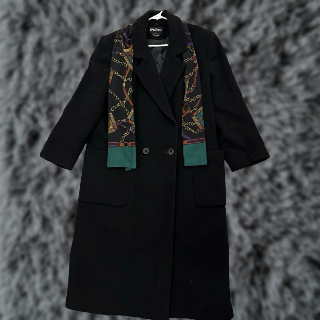 Doublet VINTAGE Karizma Overcoat Coat Womens 14P Petite Long Double Breasted Black 90s Goth City 90s Mens? Size XL / US 12-14 / IT 48-50 - 1 Thumbnail