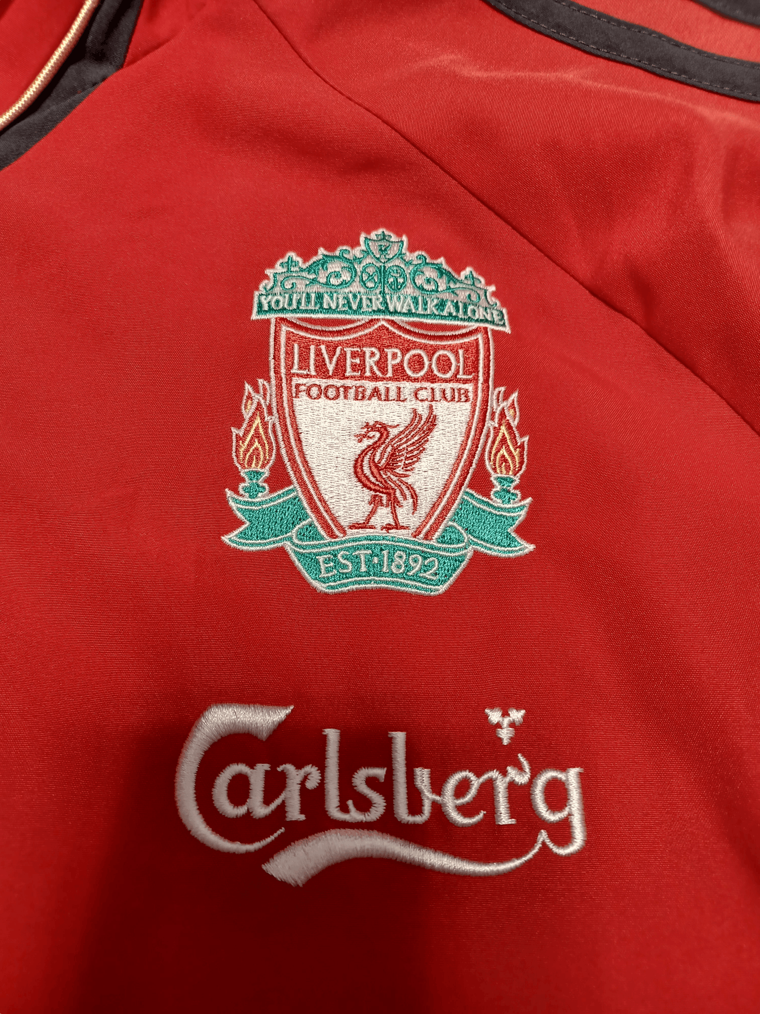 Adidas VINTAGE 2009 ADIDAS LIVERPOOL TRACKING JACKET FADED STAINED Size US L / EU 52-54 / 3 - 4 Thumbnail