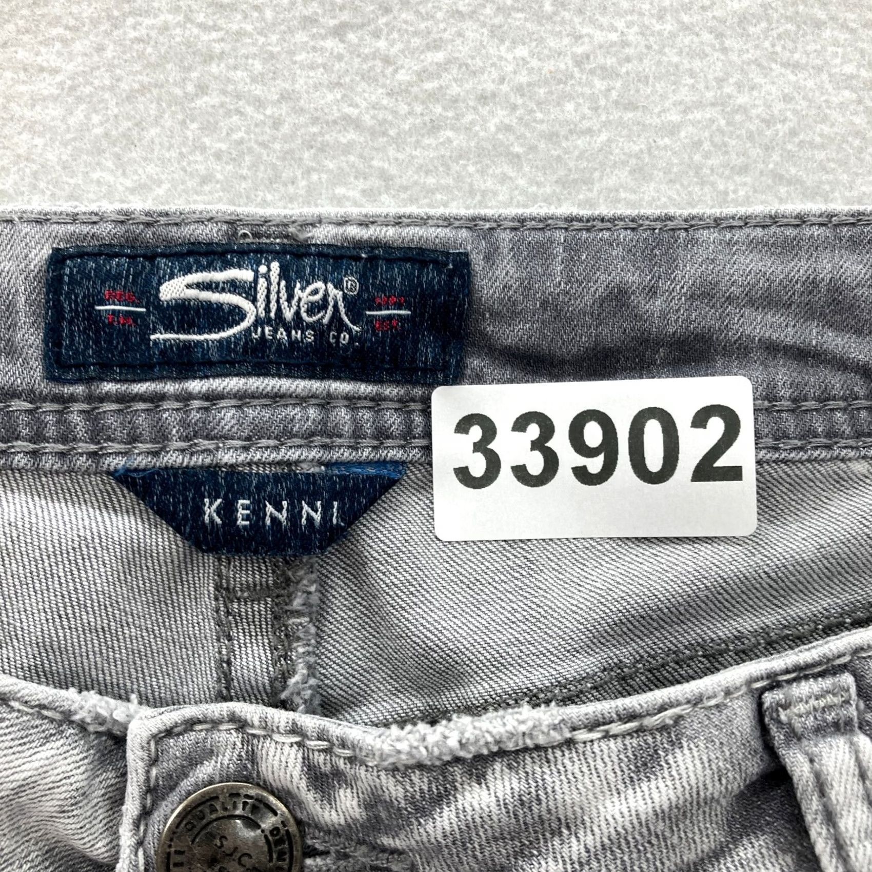 Silver Jeans Co. Silver Jeans Kenni Skinny Ankle Women's 31x27 Gray Stretch Denim Distressed Y2K Jeans Size 24" / US 00 / IT 34 - 6 Thumbnail