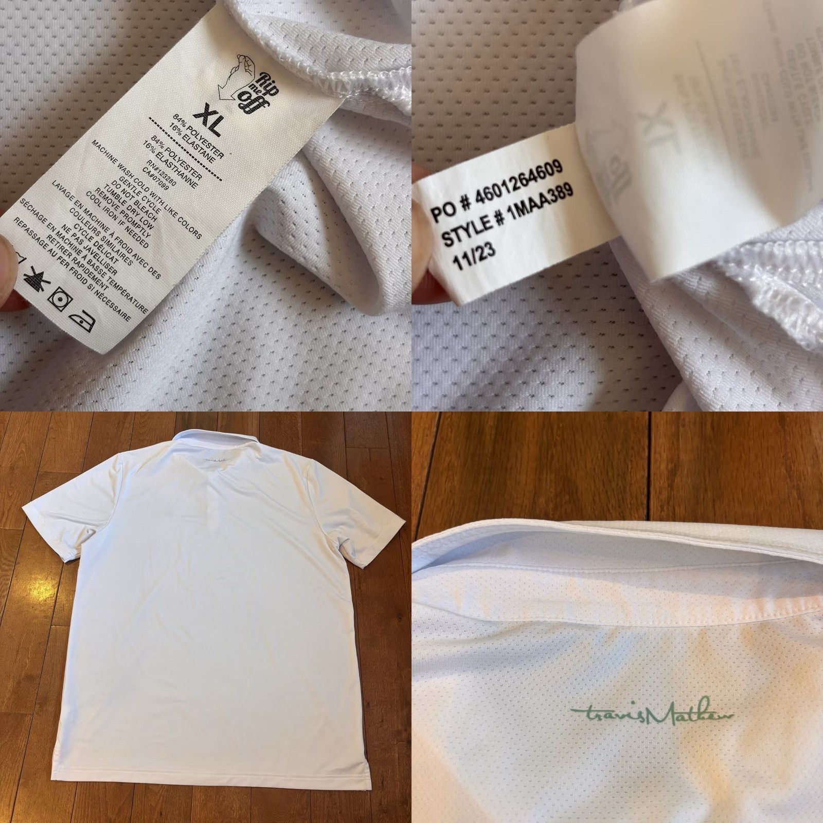 TravisMathew Travis Mathew Golf Polo Shirt Mens White Green Floral Tropical XL Size US XL / EU 56 / 4 - 8 Thumbnail