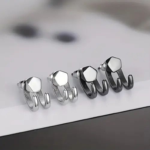 Jewelry Hip-hop Earrings One Pairs Chrome Jewelry Size ONE SIZE - 3 Thumbnail
