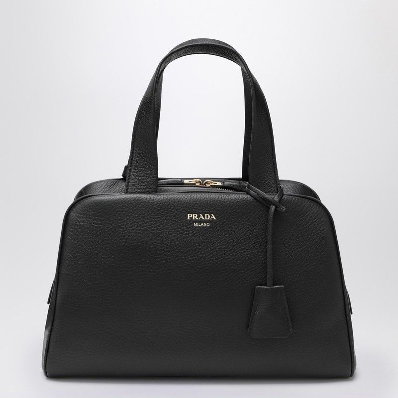 Prada Prada Large Black Leather Satchel Bag Size ONE SIZE - 1 Thumbnail