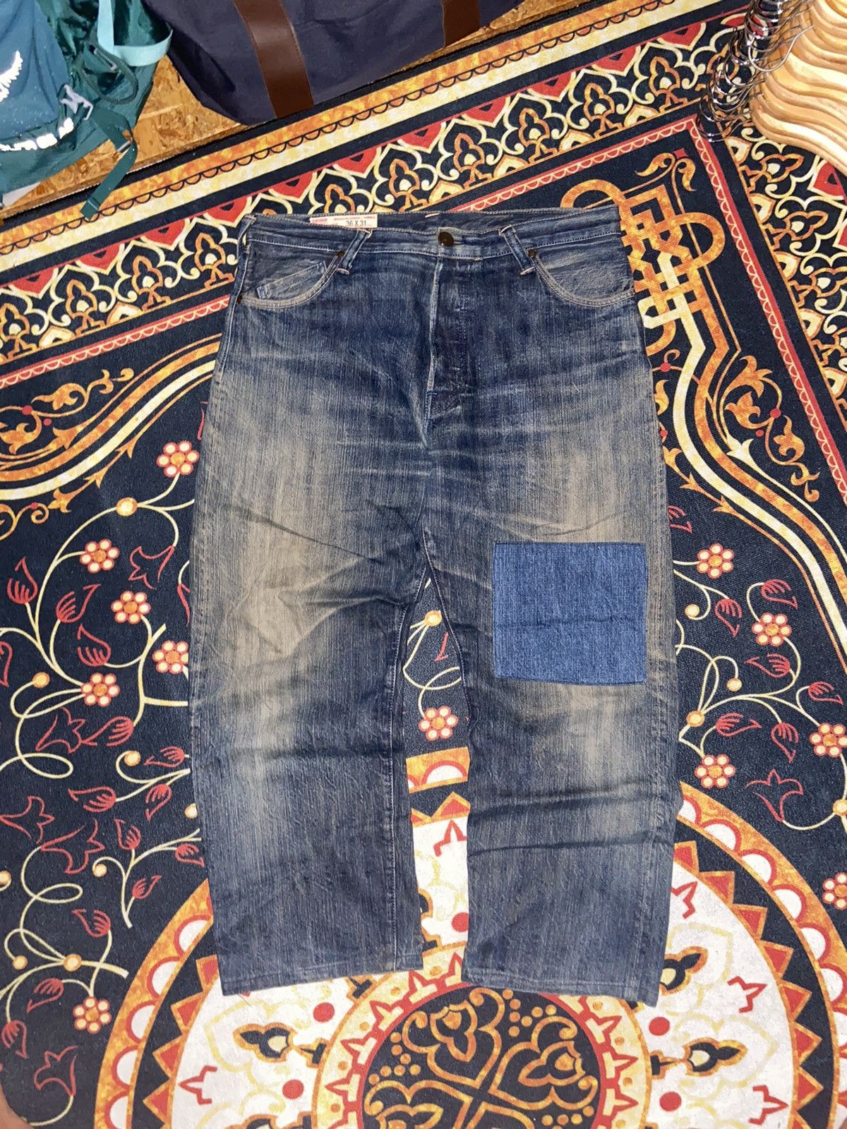Evisu × Japanese Brand EVISU YAMANE BIG LOGO SPELL OUT DENIM Size US 36 / EU 52 - 1 Thumbnail